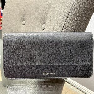 Balenciaga Textured Black Leather Accessory